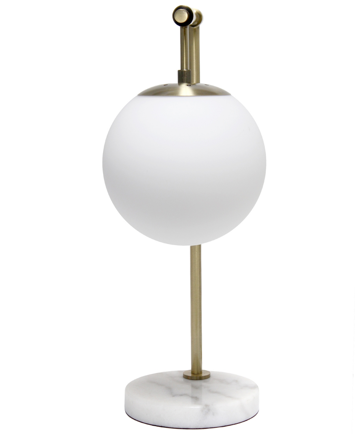 Shop Lalia Home Studio Loft 21" White Globe Shade Table Desk Lamp With Marble Base And Antique Brass Arm