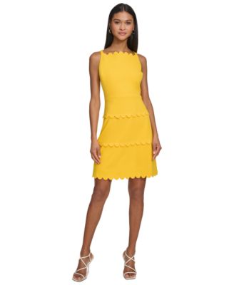 KARL LAGERFELD PARIS - Women's Scalloped-Trim Sheath Dress