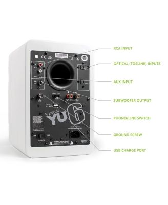 YU6 Powered Bookshelf Speakers with Built-In Bluetooth - Pair