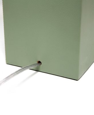 Lalia Home Lexington 21" Leather Base Modern Home D&eacute;cor Bedside Table Lamp with USB Charging Port 