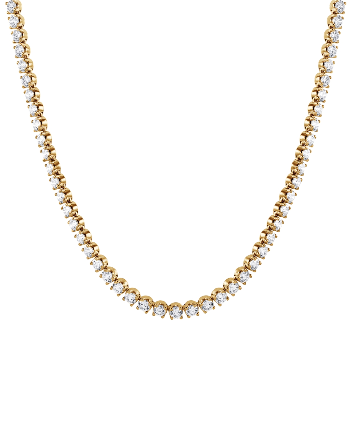 Lab Grown Diamond 18" Tennis Necklace (20 ct. t.w.) in 14k White Gold or 14k Yellow Gold - Yellow Gold
