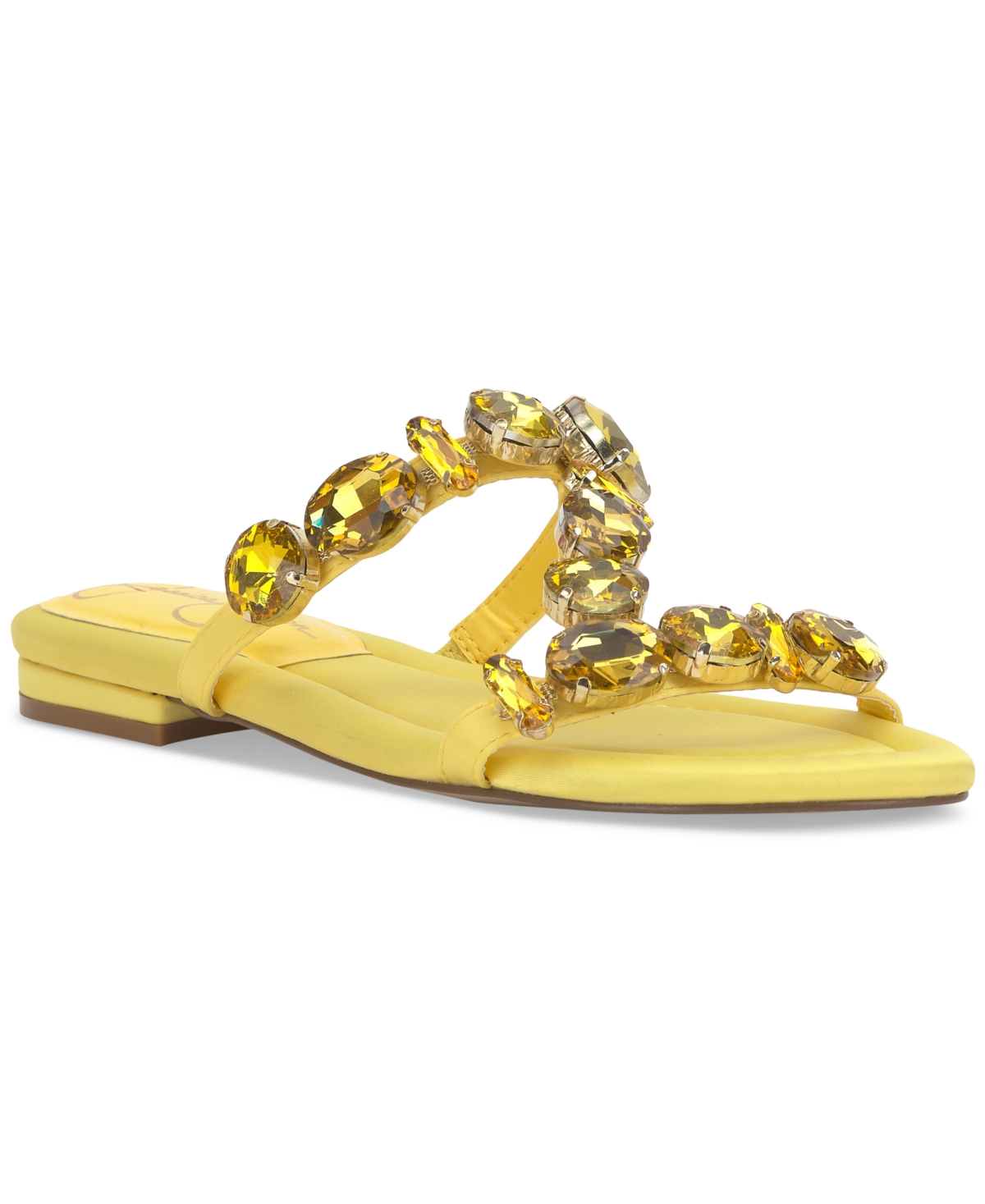 Shop Jessica Simpson Women's Avimma Embellished Flat Sandals In Bright Yellow