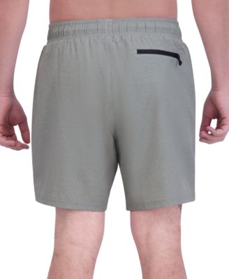 Men's Stretch Twill-Print 7" Swim Trunks with Compression Liner