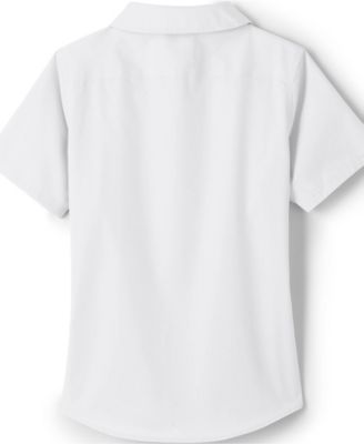 Big Girls Short Sleeve Peter Pan Collar Broadcloth Shirt