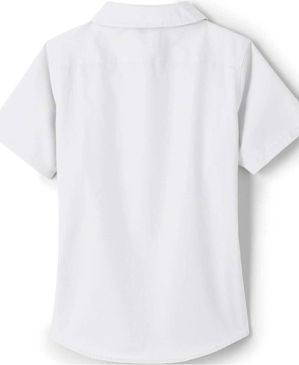 Lands' End Big Girls School Uniform Short Sleeve Peter Pan Collar Broadcloth Shirt