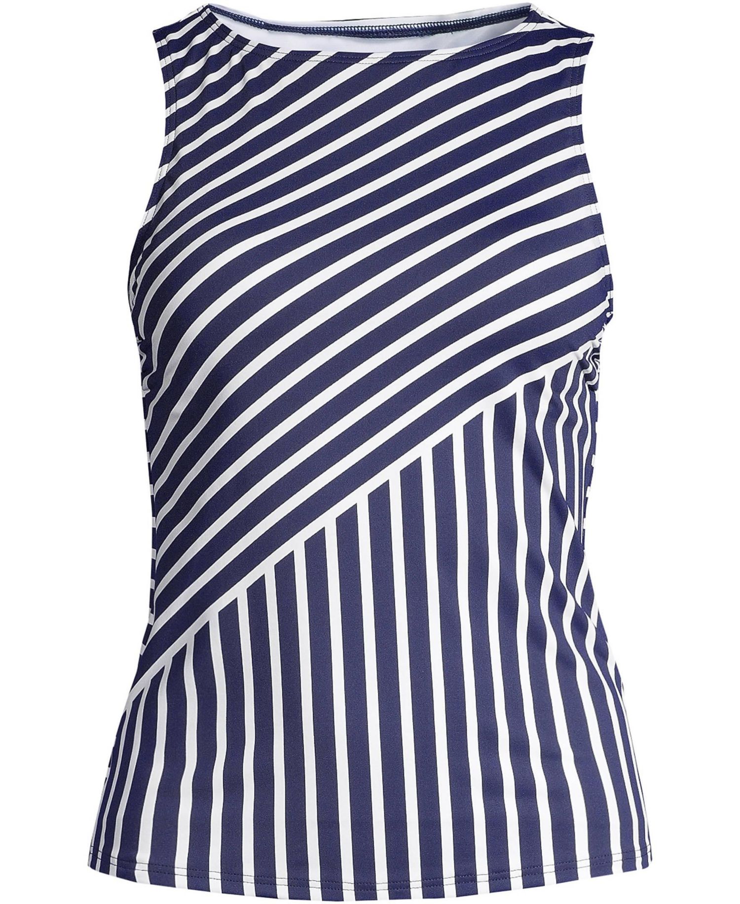 Plus Size Chlorine Resistant High Neck UPF 50 Modest Tankini Swimsuit Top