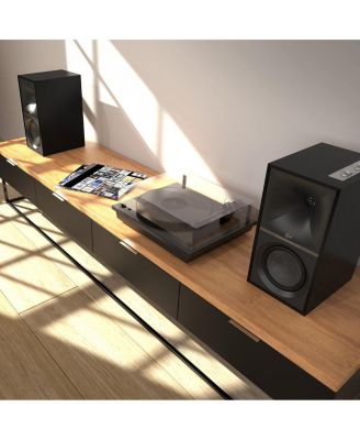 THE-SEVENS-BLACK 200W Powered Speaker Pair with 6.5" Woofer (2023)