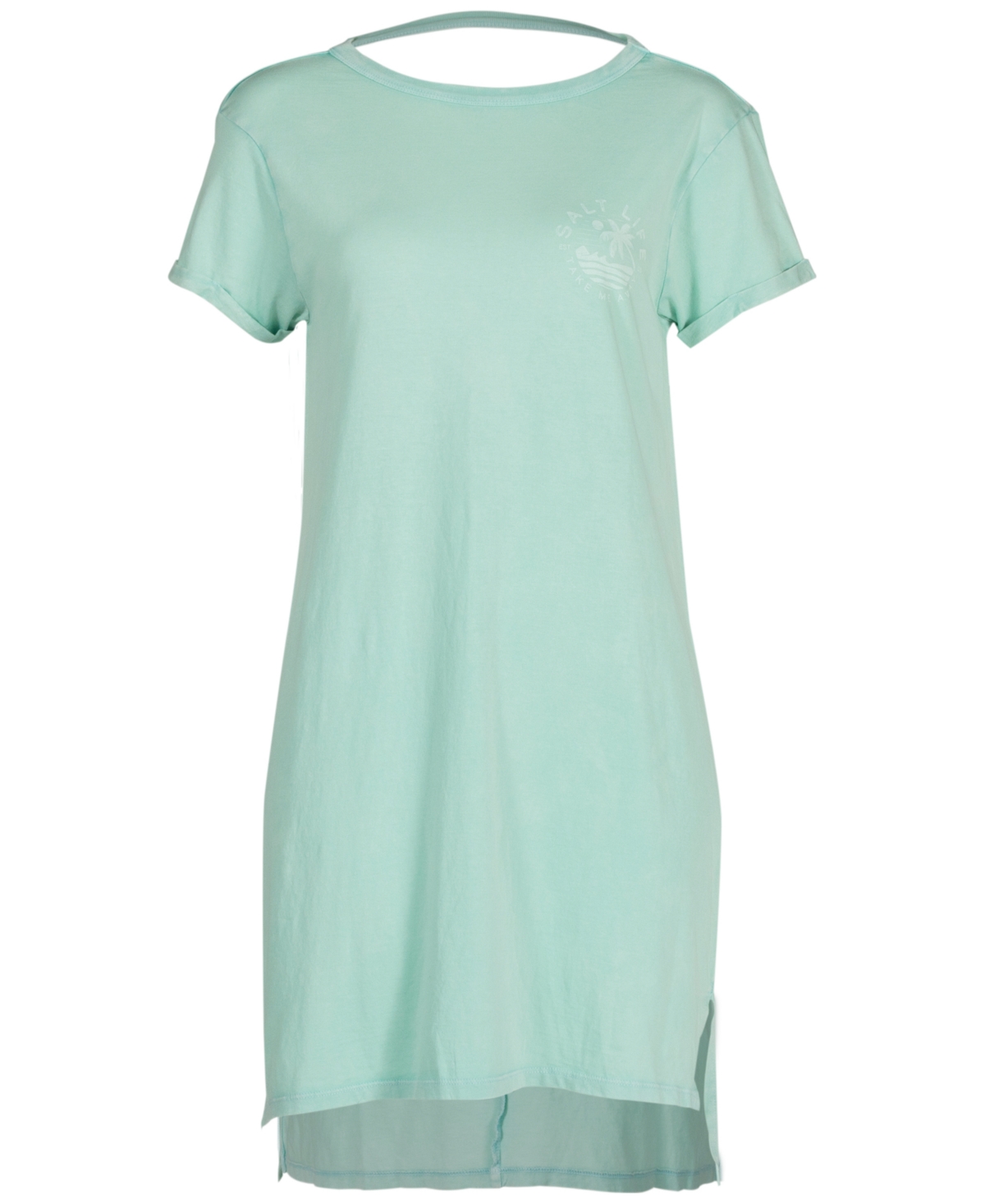 Women's Oceanfront Cotton T-Shirt Dress - Seaglass