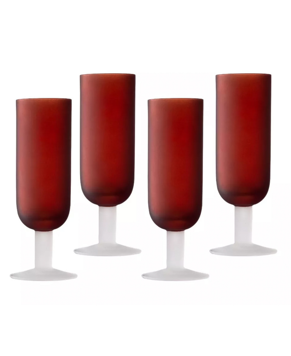 Shop Jay Imports Jay Import Red And White Flute Glasses, Set Of 4