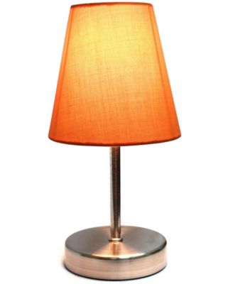 Nauru 10.5" Traditional Petite Metal Stick Bedside Table Desk Lamp with Fabric Empire Shade