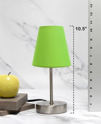 Nauru 10.5" Traditional Petite Metal Stick Bedside Table Desk Lamp with Fabric Empire Shade