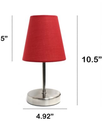 Nauru 10.5" Traditional Petite Metal Stick Bedside Table Desk Lamp with Fabric Empire Shade