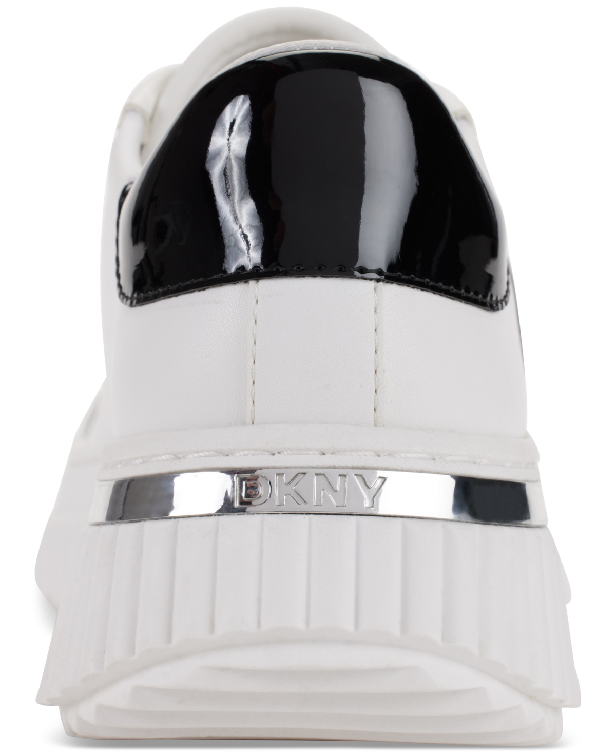 Shop Dkny Women's Leon Lace-up Logo Sneakers In Bright White,black