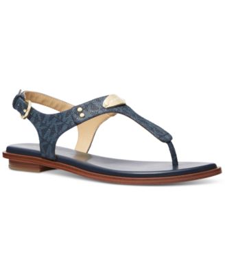 Women's MK Plate Flat Thong Sandals
