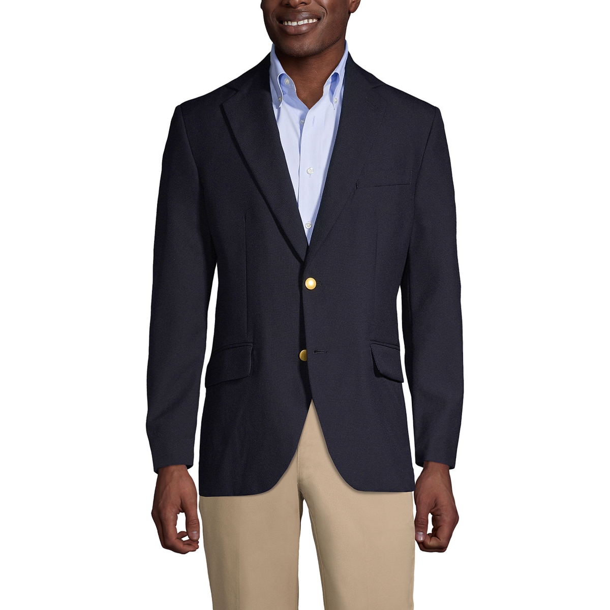 Men's School Uniform Long Hopsack Blazer - Deep navy