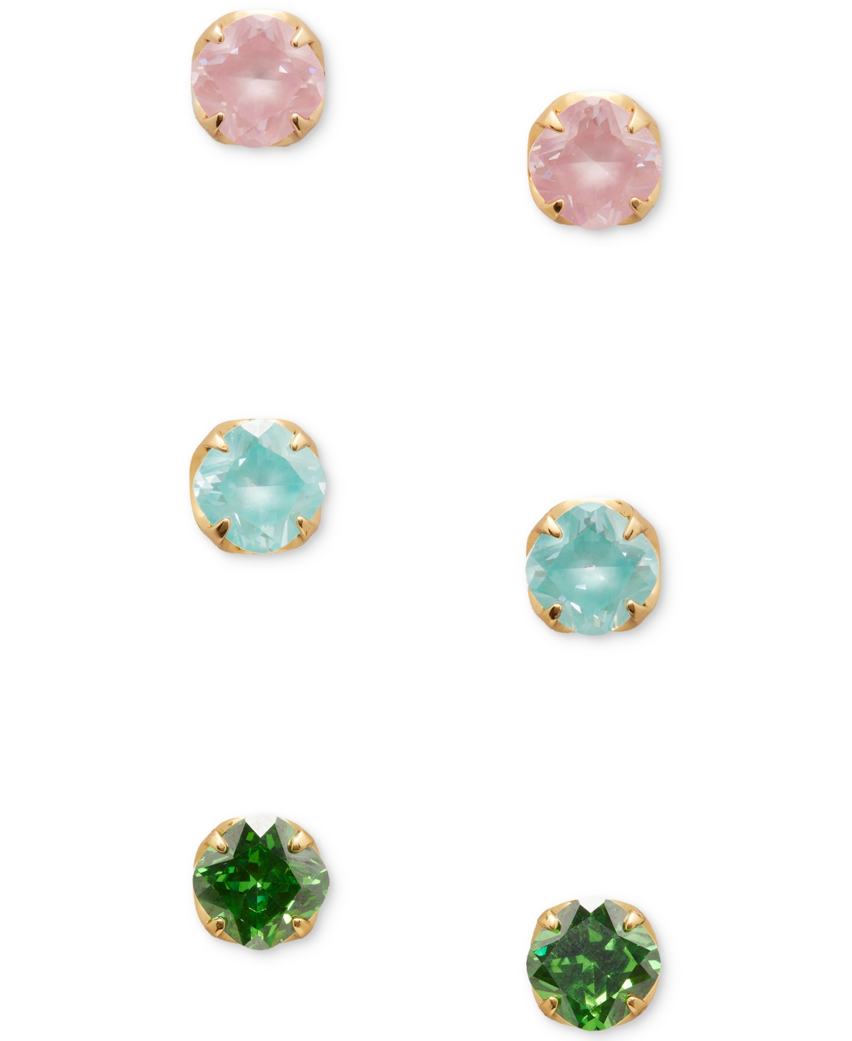Kate Spade Gold-tone Color Cubic Zirconia Stud Earrings In Lilac.