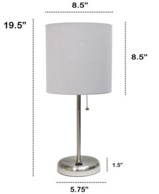 Oslo 19.5" Contemporary Bedside USB Port Feature Standard Metal Table Desk Lamp 