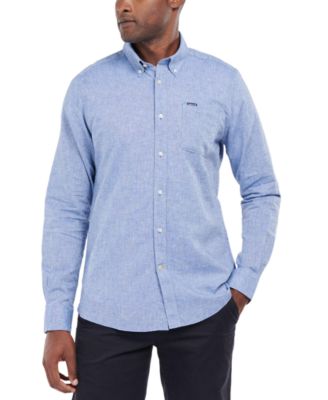 Men's Nelson Linen Tailored-Fit Solid Button-Down Shirt