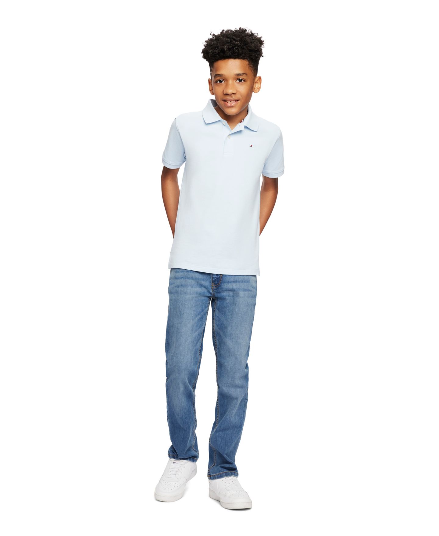 Поло Tommy Hilfiger Stretch Ivy Polo Shirt для мальчиков, цвет: Синий — фото 2