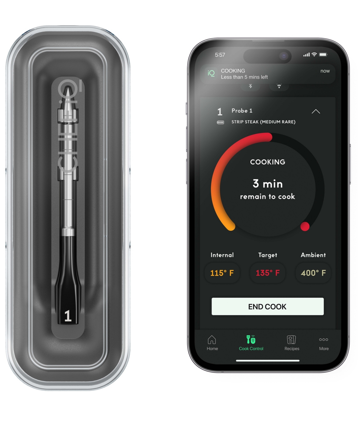 Shop Chefman Smart Thermometer 1-probe In Black