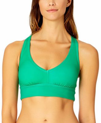 Women's Solid Halter Banded Bra Swim Top