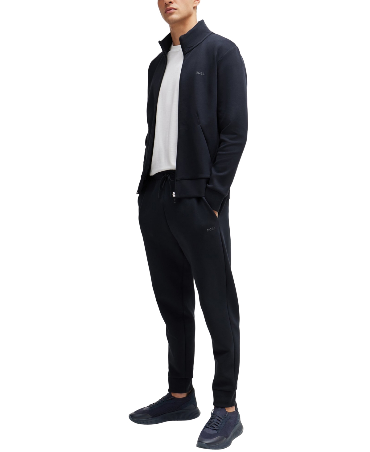 Shop Hugo Boss Boss By  Men's Logo Print Tracksuit Bottoms In Dark Blue