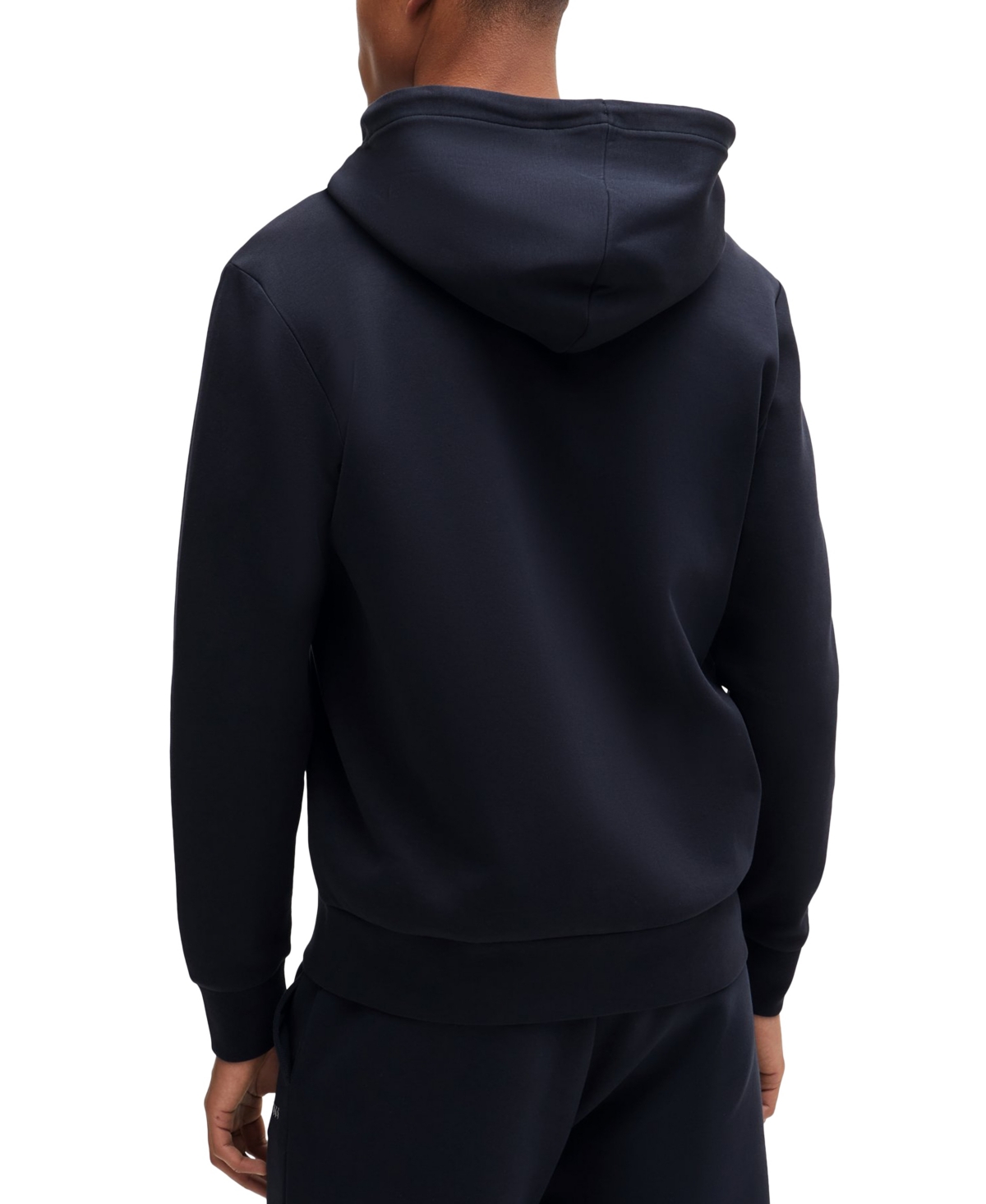 Shop Hugo Boss Boss By  Men's Logo Print Zip-up Hoodie In Dark Blue