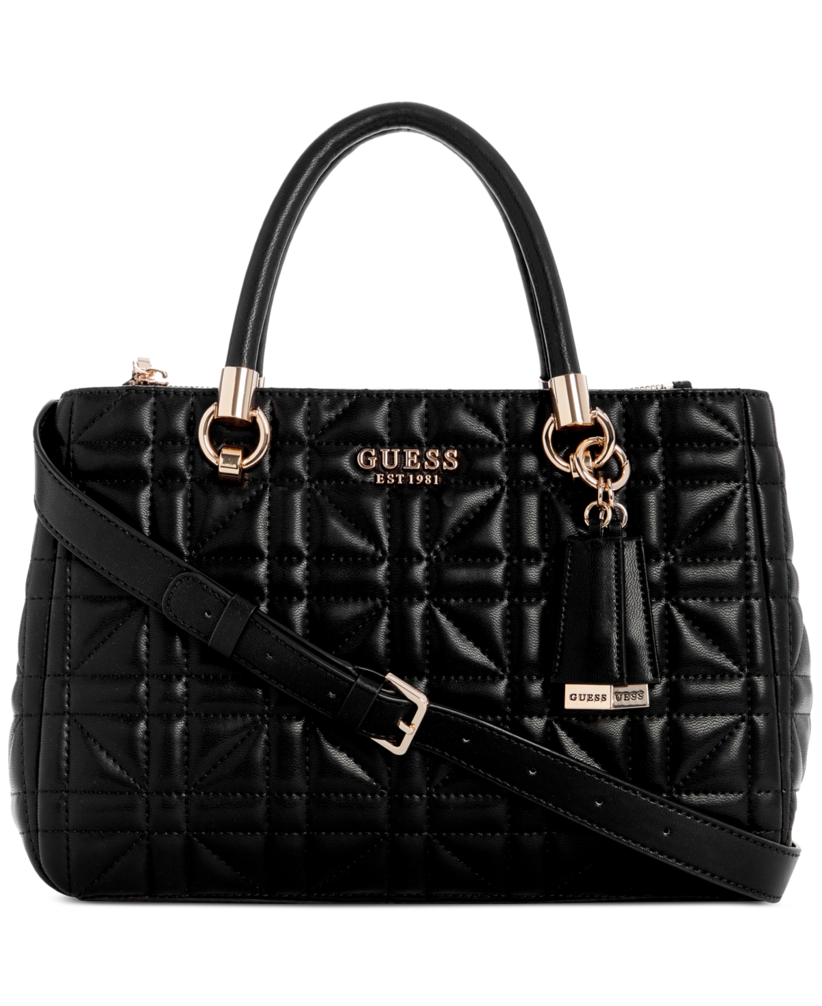 Shop Guess Assia High Society Satchel In Black