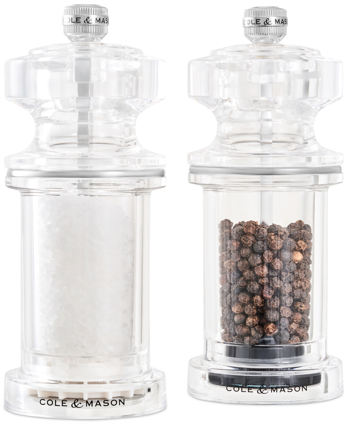 Cole & Mason Acrylic 5.5" Salt & Pepper Mill Gift Set In No Color