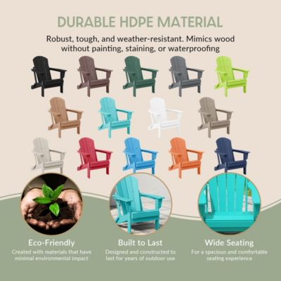 All-Weather Contoured Outdoor Poly Folding Adirondack Chair