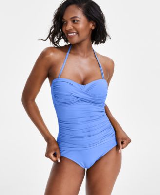 Women's Twist-Front Ruched One-Piece Swimsuit
