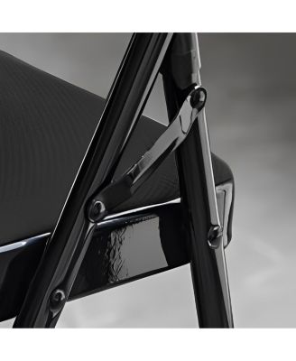 SUGIFT 4/6/10-Pack Folding Chair Set with Fabric Upholstered Padded Seat Metal Frame for Home Office Dining Room-6 Pack