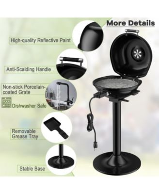 1600W Portable Electric BBQ Grill with Removable Non-Stick Rack