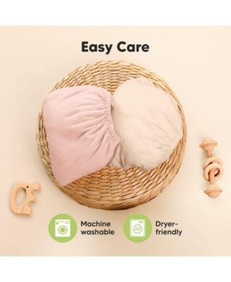 2-Pack Mini Crib Sheets, Pack and Play Sheets Fitted, Pack N Play Sheets, Organic Fitted Crib Sheet Cover