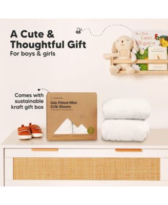 2-Pack Mini Crib Sheets, Pack and Play Sheets Fitted, Pack N Play Sheets, Organic Fitted Crib Sheet Cover