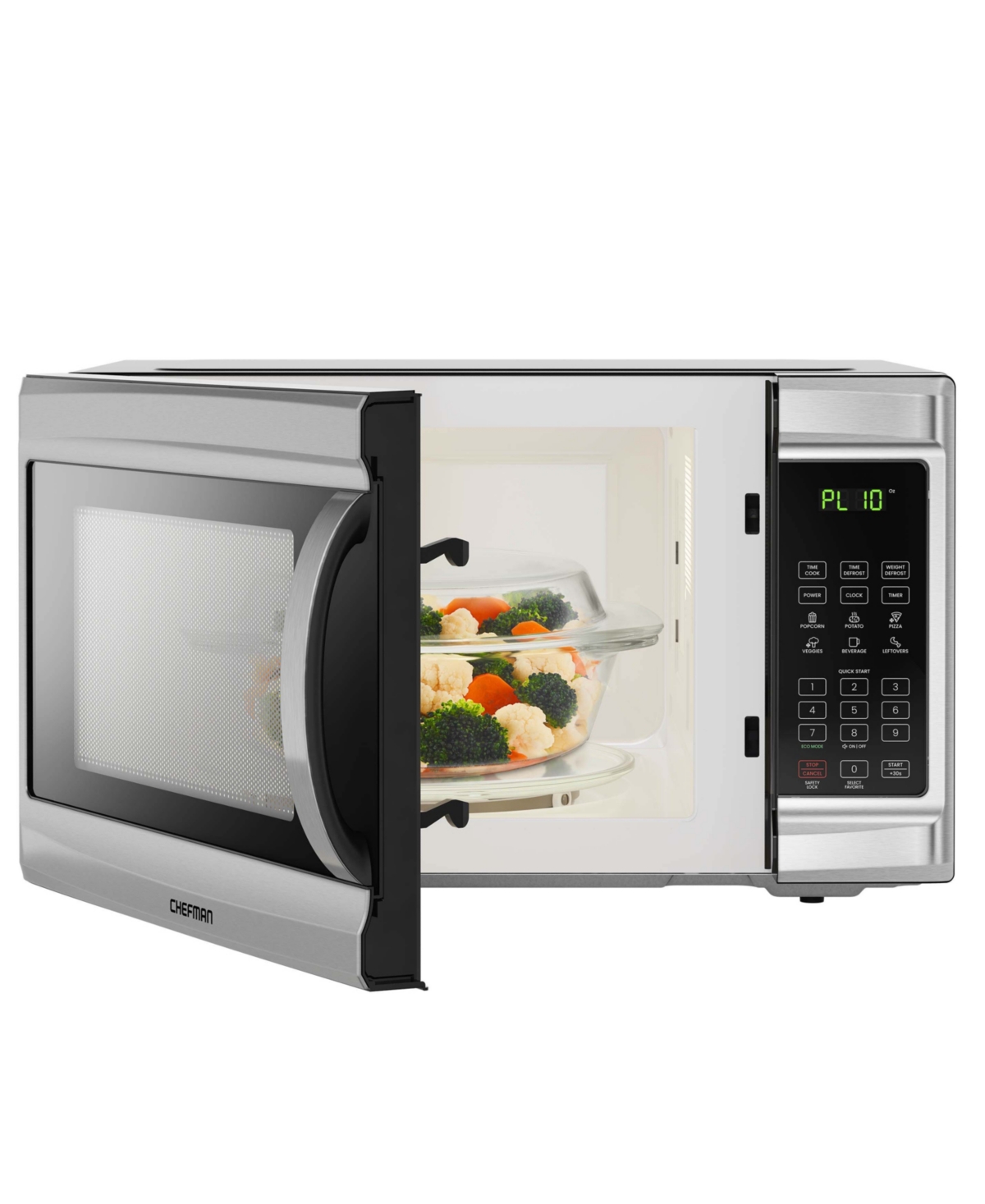 Shop Chefman .1.3 Cubic Feet Microwave In Stainless