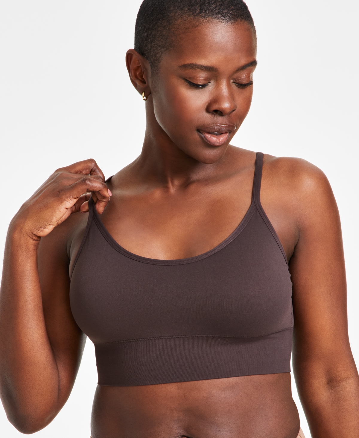 Women's Seamless Bralette, Created for Macy's - Cashmere Cream