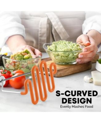 Non-Scratch Potato Masher Kitchen Tool - Durable Stainless Steel Mashed Potatoes Masher