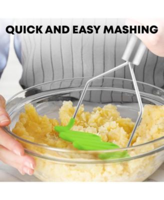 Non-Scratch Potato Masher Kitchen Tool - Durable Stainless Steel Mashed Potatoes Masher