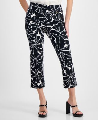 Flowered capri pants best sale