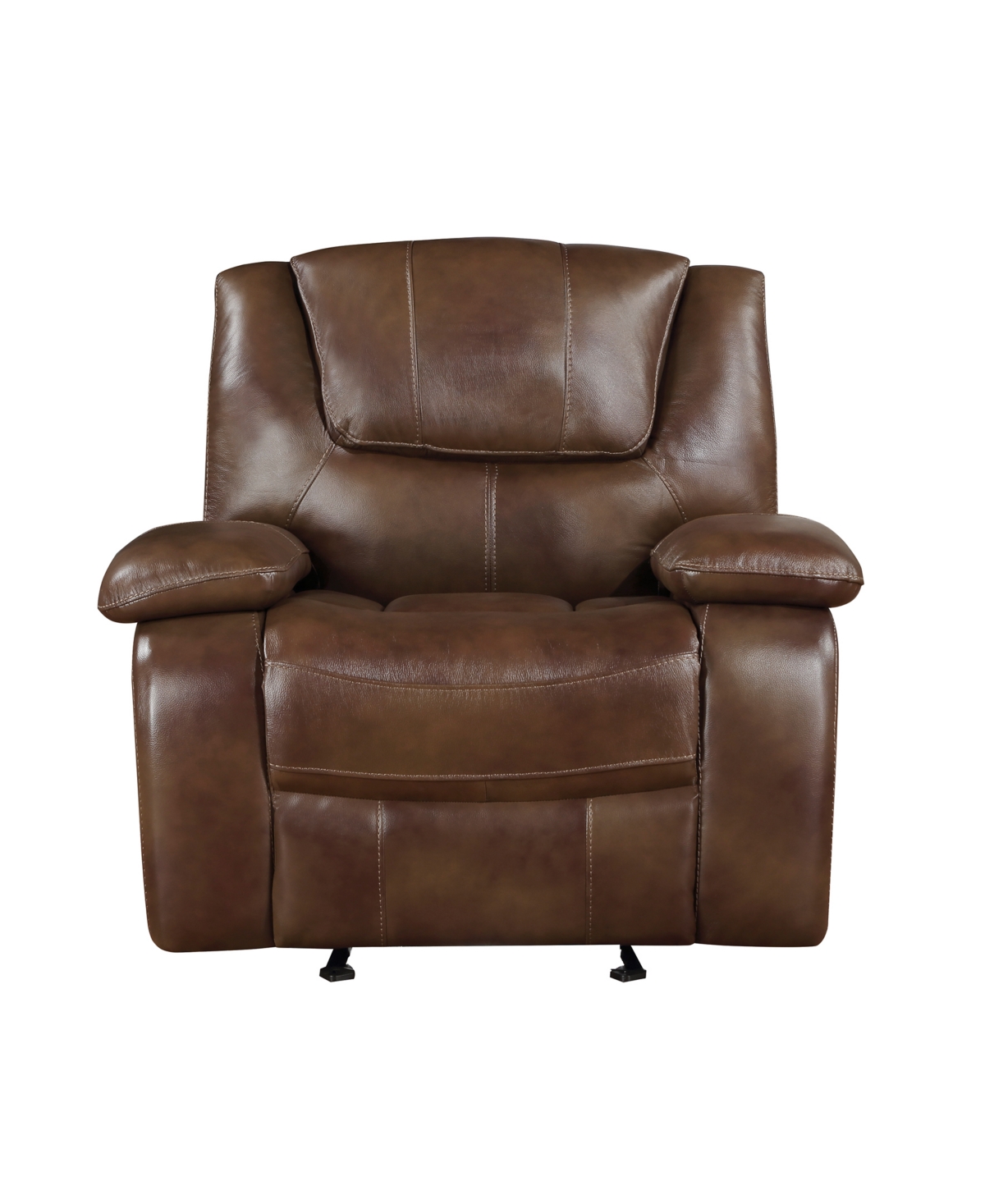 Homelegance White Label Ouray 40" Leather Glider Reclining Chair In Brown
