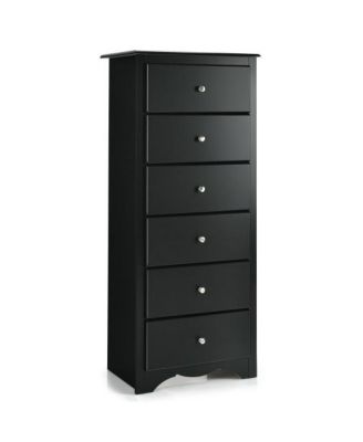23" MDF Wood 6-Drawer Dresser Cabinet Clothes Storage Furniture for Bedroom