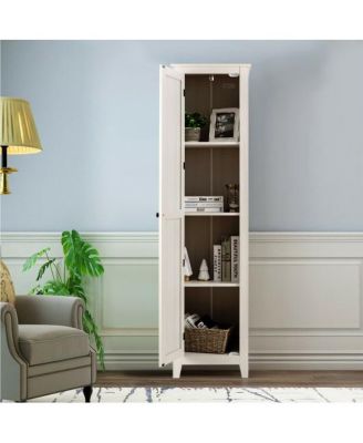 Linen Tower Bathroom Storage Cabinet Tall Slim Side Organizer with Shelf