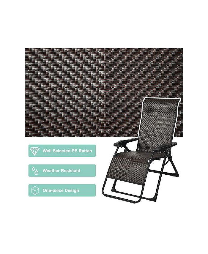 Slickblue Patio Rattan Zero Gravity Lounge Chair - Macy's