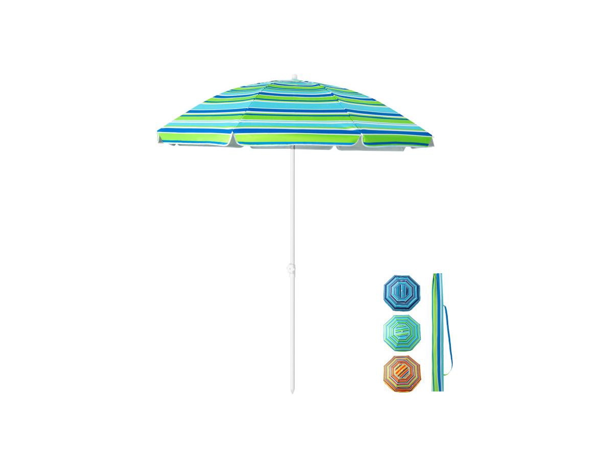 6.5 Feet Patio Beach Umbrella with Waterproof Polyester Fabric - Orange