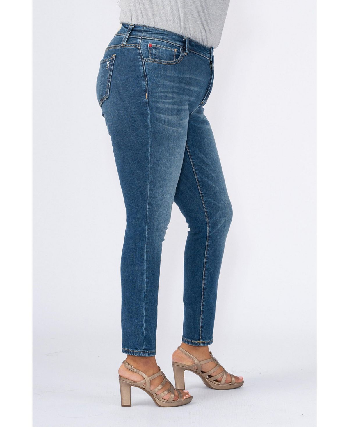 Slink Jeans Plus Size High Rise Ankle Skinny Jeans view 3 — MAYCSS fashion products