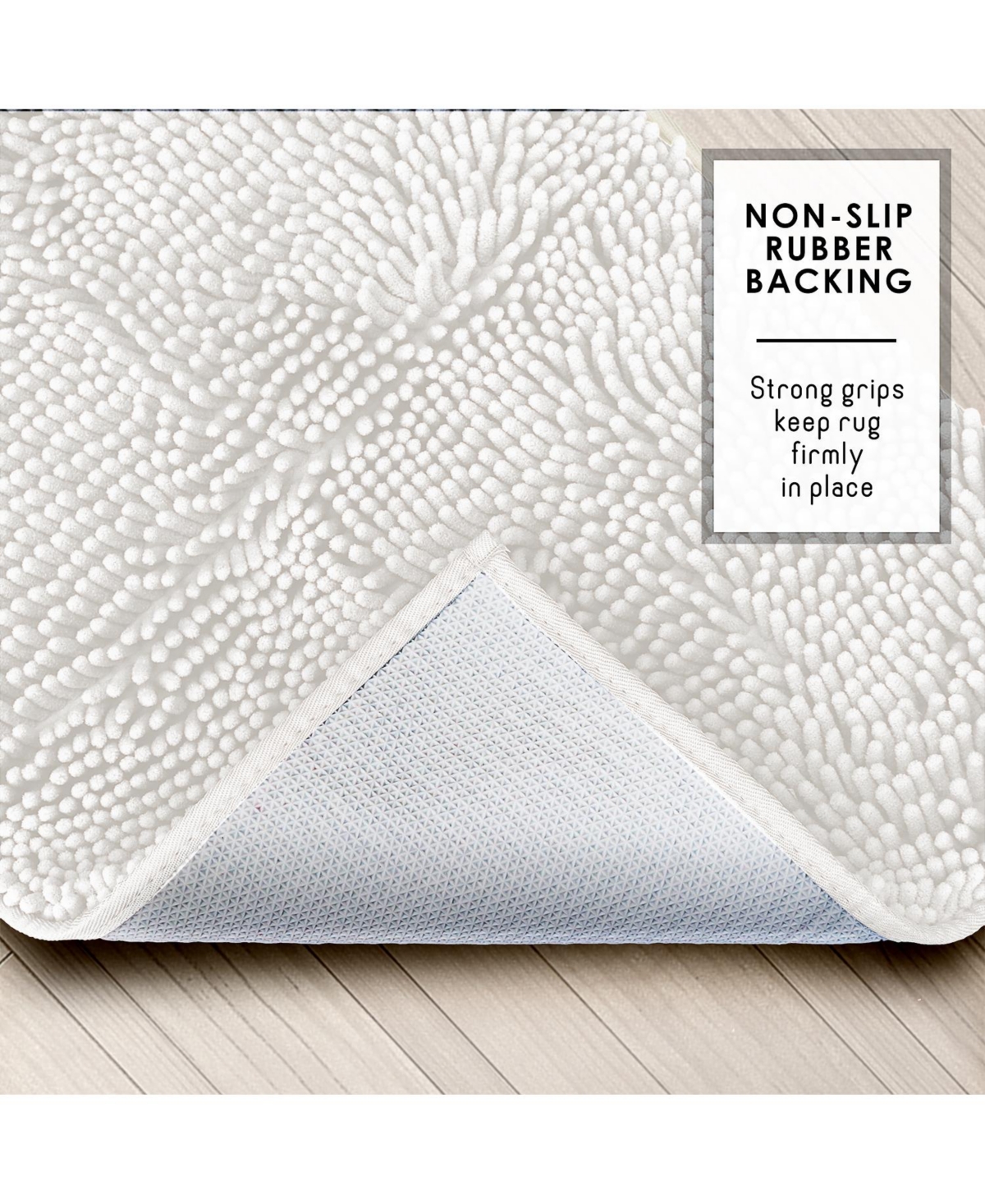 Hearth & Harbor Piece Ultra Soft Non-Slip Chenille Bath Rug Set - Quick Dry, Machine Washable - 17”x24” & 20