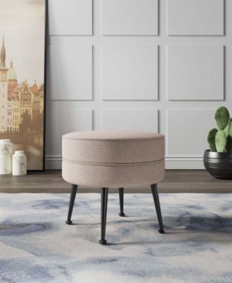 Bailey 18.11" Woven Polyester Blend Upholstered Ottoman