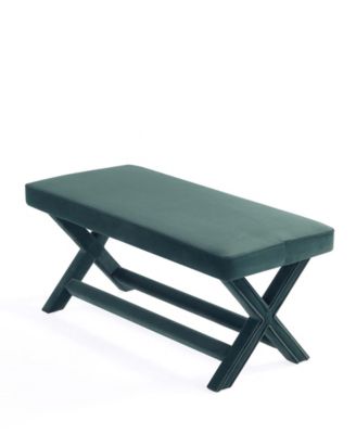 Abigail 42.12" Velvet Upholstered Double Ottoman Bench