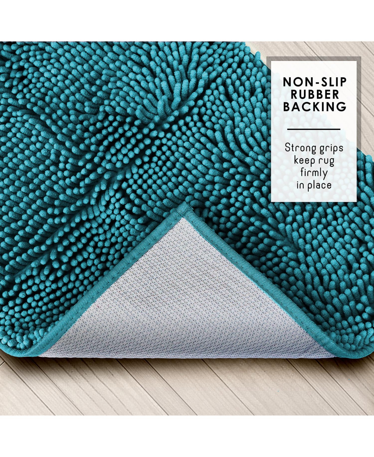 Hearth & Harbor Ultra Soft Non-Slip Chenille Bath Rug - Quick Dry, Machine Washable - 17”x24”